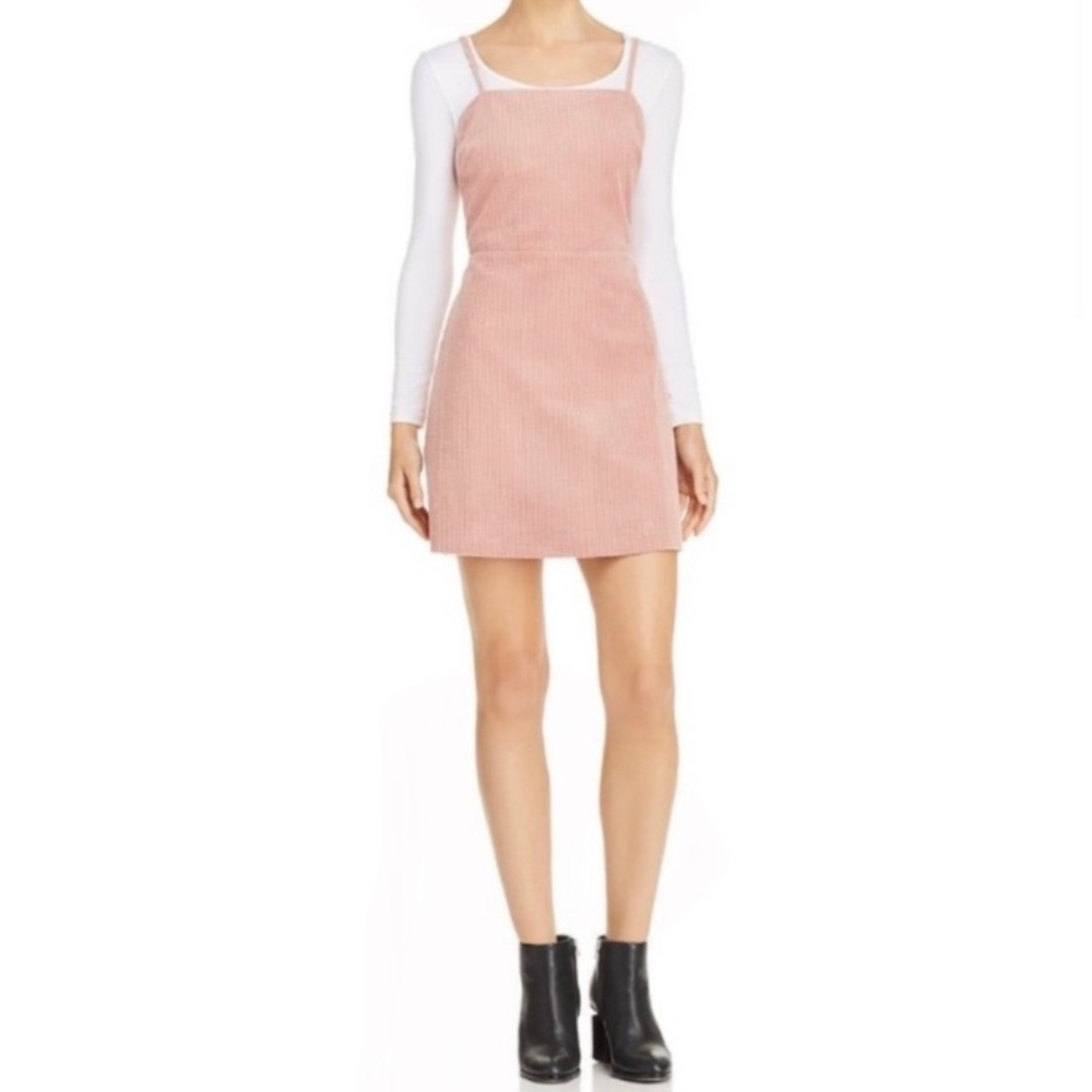 Lost + Wander Alicia Corduroy Mini Dress in Light Pink